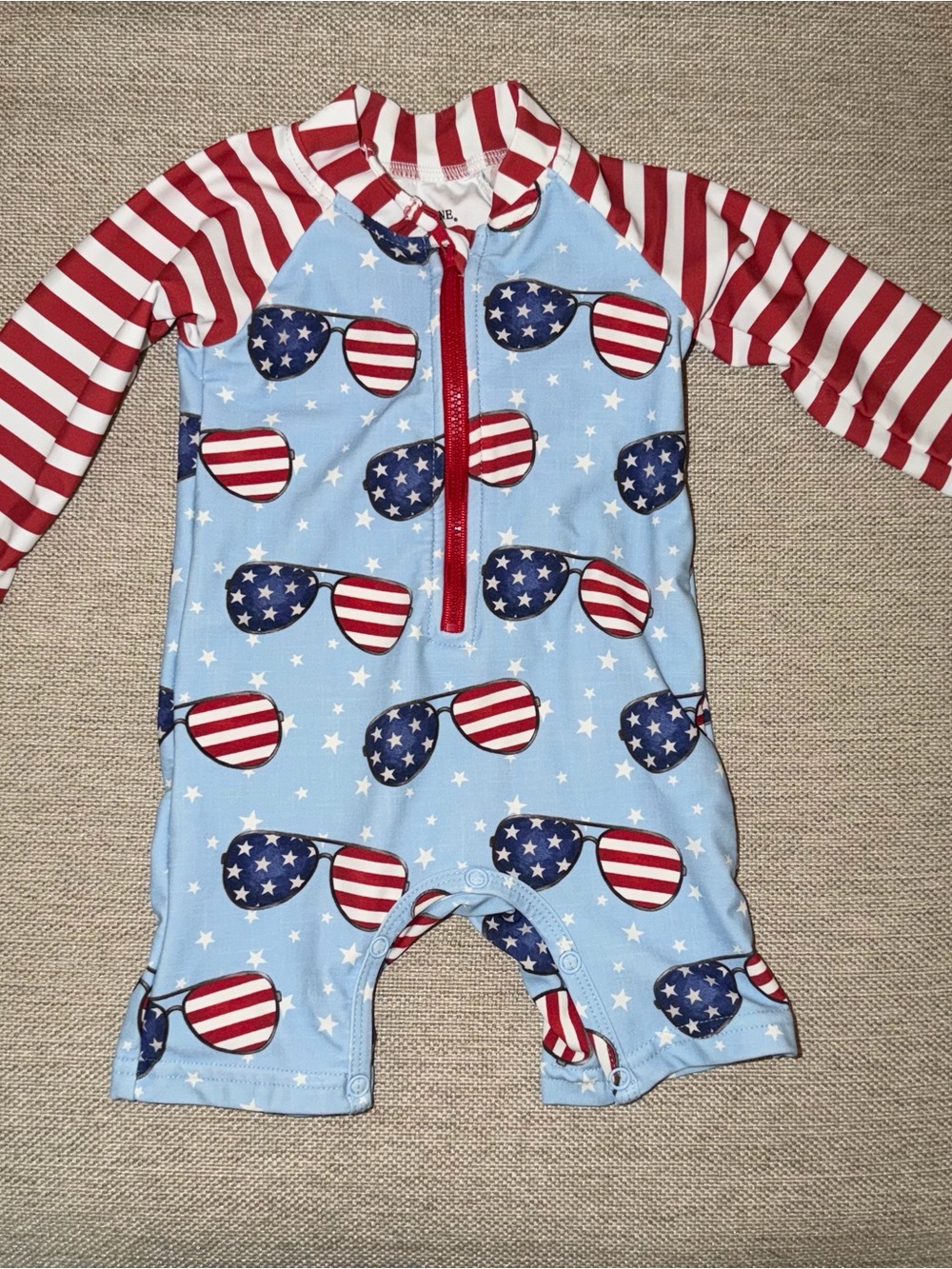 Caden Lane Red & Blue American Sunglasses Rashguard One-Piece